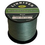 LinHiver Braided Fishing Line, Strong Power, Great Abrasion Resistance, Thin Diameter, No Stretch, Low Memory and High Sensitivity(328/547Yds, 10/20/30/40/50/60/70/80/100LB,4/8 Strands)