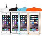 4pack Waterproof case Universal Cellphone Dry Bag Pouch casehq for Apple iPhone 6s, 6, 6s Plus, se, 5s, Samsung Galaxy s7, s6 Note 5 4, HTC lg Sony Nokia Motorola up to 5.7 Diagonal