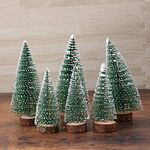 Forty Wings 1Pcs 12" Artificial Christmas Tree Tabletop Snow Frosted Trees with Wood Base for Christmas Party Home Decoration