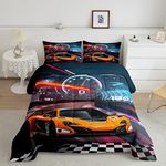 Feelyou Boys Race Car Twin Size Bedding Set Kids Racing Car Comforter Extreme Sports Comforter Set for Teens Cool Car Comforter Car Room Decor Car Sports Quilt Set 1 Comforter Set with 1 Pillowcase