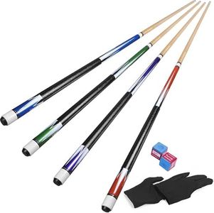 Set of 4 Pool Cue Sticks 58 Inch House Bar Pool Cues Billiard for Professional Billiard Players