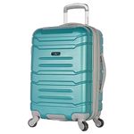 Olympia U.S.A. Denmark 3-Piece Expandable Lightweight Suitcase Hardside Luggage Set with Double Spinner Wheels, Multi Grip, Locking System, Teal, 21-inch Carry-On, Denmark