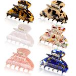 6 Pieces Medium Hair Claw Clips for Thin Hair 2.6 Inch Tortoise Shell Hair Clip Banana Clips Jaw Clips French Style Barrettes hair Clip Accessories for Women Girls(Stylish Patterns)