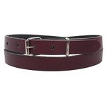 Ladies Womens 20mm Skinny Thin Dress Leather Belt Made in UK (Burgundy, Medium: 32" - 36")