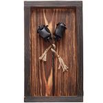 NOVECRAFTO Black Forged Iron Roses In Mountable Wooden Frame, Iron Gifts For 6th Anniversary, Wrought Iron For Her, Flower 5 Year For Her, Wood For Her