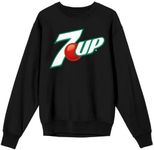 Bioworld 7Up Logo Women's Black Crewneck Fleece Sweatshirt-Small