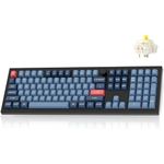 Keychron V6 Max Full Size Custom Knob Mechanical Keyboard, QMK/VIA Programmable Wireless Bluetooth 5.1/2.4 GHz/Wired RGB with Hot-swappable Gateron Jupiter Banana Switch for Mac Windows Linux