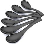 Soup Spoons, AOOSY Stainless Steel Korean Spoons Asian Soup Spoons, 6.3 inches Heavy Duty Asian Style Thick Short handle Stainless Steel Ramen Spoons for Soup Cereals, Set of 6