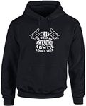 Hippowarehouse This is What an Awesome Auntie Looks Like Unisex Hoodie Hooded top (Specific Size Guide in Description) Black