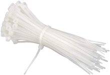 100 Pack Cable Ties White, Nylon Zip Ties for DIY, Office, Garden, Garage and Workshop, Multi-Pack Plastic Tie Wraps Size: 4.8mm x 200mm