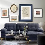 YuuYee 82" Modern Couch w/Chaise, L Shaped Sofa Couch Reversible, Chenille Small Sectional Sofa, Couch with Removable and Washable Cushions (Navy)