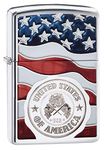 Zippo American Flag Design Pocket Lighter Stylish Look Premium Metal Body Eco Environment-Friendly Unique Stylish Design Travel Friendly