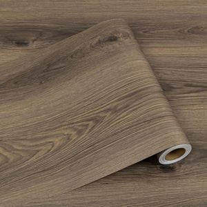 Dureidos Peel and Stick Floor Tiles: 11.8" x 138" Waterproof Vinyl Flooring Roll, Self-Adhesive Easy to Install Tile Sticker for Bathroom, Kitchen, Bedroom, 11.3 sq ft Elegant Brown