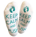 bring me socks 'Keep Calm And Push' Funny Maternity Socks For The Mummy To Be - Great, white, one size, KCAS1