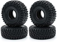 Sbonxond 1/10 RC Crawler Car Rubber Tires 117 * 47MM 1.9" Wheel Tyre for 1:10 RC Rock Crawler Axial SCX10 II 90046 AXI03007 Traxxas TRX-4 RBX10 4pcs, Black