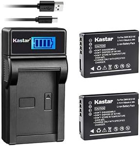 Kastar Battery (X2) & LCD Slim USB Charger for Panasonic DMW-BCG10 and Lumix DMC-ZS1, ZS3, ZS5, ZS6, ZS7, ZS8, ZS10, ZS15, ZS19, ZS20, DMC-TZ7, DMC-TZ10, DMC-TZ19, DMC-TZ20, DMC-TZ30, DMC-ZR1, DMC-ZR3