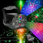 Huaxi Mini Party Light Laser Lights Projector Music Activated Battery Powered Portable Mini Strobe Light RGB LED Indoor DJ Disco Lights with Remote Stage Flash Laser Light for Party/Show/Disco