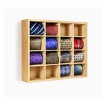 B4Life Tie Rack Wall Mounted Tie Box,Tie Organizer Tie Display Racks for Wall, Bamboo Tie Storage Tie Organizer for Men Tie Holder Wall Mount(Storage 16 Ties)