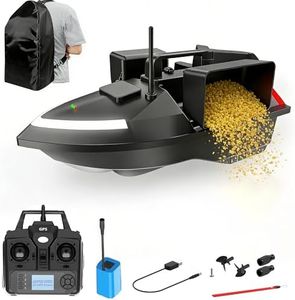GPS RC Bait Boat for Fishing, RC Bait Boat with Line Drop, 12000mAh Battery,3 Bait Slot 4.41LBS; 1640FT Range Remote Control, Fish Bait Boats with LED Light, Hook Release & Backpack for Fishing