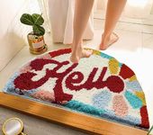 Roseate Hello Super Soft (40x60 cm) Microfiber 2000 GSM Semicircle Bath Mat Super Absorbent Anti Skid Mats for Bathroom/Bedroom/Kitchen/Door Mat/Floor Mat (Multicolor) Pack of 1