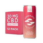 Goodrays - 30mg CBD Drink - 12 x 250ml Cans - Raspberry & Guava - Natural Flavours, Low Calorie, Vegan - High Strength (30mg/can), All Natural - Reduce Stress & Unwind