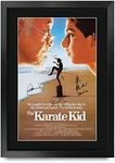 HWC Trading A3 FR The Karate Kid The Cast Ralph Maccio Pat Morita Gifts Printed Poster Signed Autograph Picture for Movie Memorabilia Fans - A3 Framed