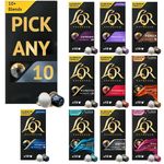 L'OR Espresso Coffee Pods/Capsules, Nespresso Compatible Pods Pick Any 10 Packs from Decaf, Colombia, Ristretto, Splendente, Forza, Profondo, Supremo. (Each Pack 10 Pods Total 100 Coffee Pods)