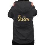 gi Graphic Impact Her King His Queen Matching Set Him And Her Unisex Hoodie Novelty Design Gift Idea Wife Husband Girlfriend Boyfriend Love Valentines Day Couples Matching Hoodies(Black,Queen,S)