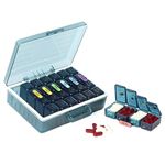 Big Premium Medicine organizer- Medicine organizer box- Medicine Box, 7 days Pill Box For Home-Pill Organizer Box Case With Large Compartments, Portable for pills & Supplements (Blue-4 Compartment)