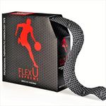 FLEXU Kinesiology Tape; Black Bulk Pack; PRE-CUT; Hypoallergenic, Therapeutic Recovery Medical Tape for Sports Injuries; Alleviates Pain, Reduces Swelling & Induces Faster Recovery