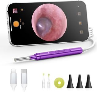 AnyScope Digital Otoscope Compatible with iPhone and Android Devices, HD Ear Camera with Ear Wax Removal Tools, Video Ear Scope Otoscope with Light, Capture Photos and Videos (Purple)