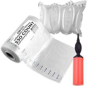 GSD Brand 330 Count 4x8 Inflatable Air Pillows for Shipping - Hand Pump Included - Air Pillows for Packaging - Air Bags for Packing - Air Pillow machine Not Required