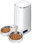 ROJECO Automatic Cat Feeder for 2 Cats, 1-6 Meals Daily, 0.2 Ounce Portions, Easy to Assemble, Reliable Anti-Clog Design, Dual Power Supply, Keep Your Pet Healthy