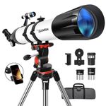 Dianfan Telescope,90mm Aperture 800mm (32X-240X) Telescopes for Adults Astronomy,Portable Professional Refractor Telescope for Beginners & Kids,with Stainless Tripod & Phone Adapter,Carry Bag