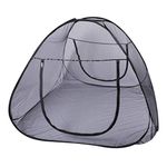 Windhager Pop-Up Mosquito Net Tent, Large Mosquito Net for Double Bed, Camping Net, Insect Protection, Mosquito Protection, Bed Net, Fly Net Tent, 140 x 200 cm, Anthracite, 03274