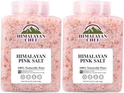 Himalayan Chef Pink Salt Coarse, 5 lbs. Mineral Dense for Health & Ideal For Refill Grinders - 2 PACK