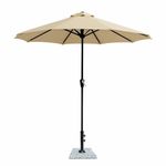 7 star DECOR 9ft Centre Pole Garden Umbrella with 18kg Stone Base – Waterproof UV-Proof Outdoor Umbrella for Balcony, Terrace, Lawn (Khaki, Large)
