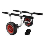 Aluminium Transport Trolley for Kayaks, Canoes max. 90kg with ⌀ 22cm PU Wheels & adjustable Width