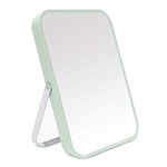 YEAKE Table Desk Vanity Makeup Mirror,8-Inch Portable Folding Mirror with Metal Stand 90°Adjustable Rotation Tavel Make Up Mirror Hanging Bathroom for Shower Shaving(Green)