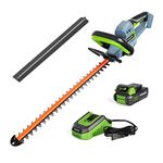 WORKPRO 20V Cordless Hedge Trimmer, 20" Dual Action Blades Electric Hedge Trimmer with 2.0Ah Battery & Quick Charger