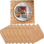 Square Placemats Set of 8, Table Mats Set of 8, Chargers for Dinner Plates, Place Mats Indoor Set of 8, Square Woven Placemats Set of 8, Farmhouse Placemats Set of 8, Wicker Placemats 12"