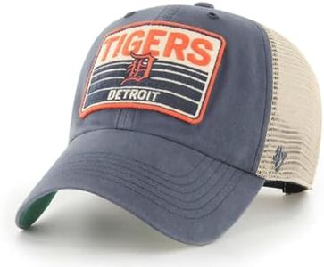 '47 MLB Four Stroke Mesh Trucker Clean Up Adjustable Hat, Adult One Size Fits All, Detroit Tigers, One Size