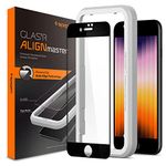 Spigen 1 Pack AlignMaster Full Coverage Tempered Glass Screen Protector for iPhone SE 2022/2020 and iPhone 8/7