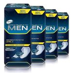 TENA for Men Level 2 Guard for Men, Super Absorbency Incontinence Protector (4 Pack of 80 Count)