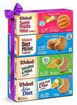 Weleet Low Gi Diabetic Friendly Assorted Pack Of Sweet Potato,Spirulina & Jackfruit Millet Cookies|Free Of White Sugar & White Flour|Natural & Healthy (4 Flavours-360 Gm) - Nil, Mixed Cookies