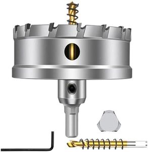 ASNOMY Tungsten Carbide Tipped Hole Saw Drill Bit for Hard Metal, 4 Inch T.C.T Hole Saw Cutter with 2pcs Titanium-Plated Pilot Drill bit for Metal, Stainless Steel, Iron, Wood, Plastic