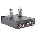 Tube-T1 Preamplifier, Mini Vacuum Tube Preamp Audio Hi-Fi Stereo Pre-Amplifier Built-in Treble & Bass Control for Home Audio Player (6K4 Tubes)(US)