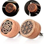 2 Pcs Car Essential Oil Diffuser, Car Aromatherapy Diffuser Vent Clip Mini Wood Car Diffusers for Essential Oils Portable Car Aroma Diffuser, with Lava Stone Car Air Freshener(No Essential Oils)