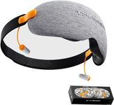 EVERY THINK 3D Sleep Mask Light Blocking for Men Women, Contoured Sleeping Eye Mask with Ear Plugs, Adjustable Blindfold Eye Covers for Sleep, Travel, Airplane - Grey