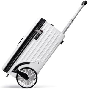 ROPLUS Extra Large Wheels Carry On Luggage Hard Shell Suitcase Top Opening Hardside Frame Travel Luggage with TSA Lock (White, 21-Inch)